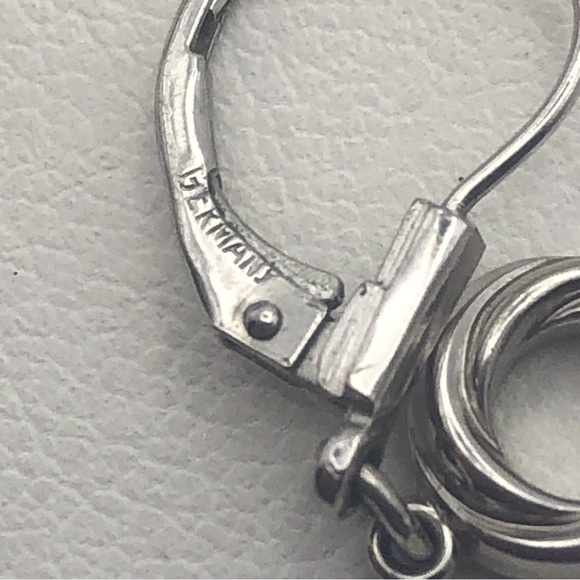 VTG K&L Germany Silver Tone Circle Earrings 1” - Picture 3 of 4